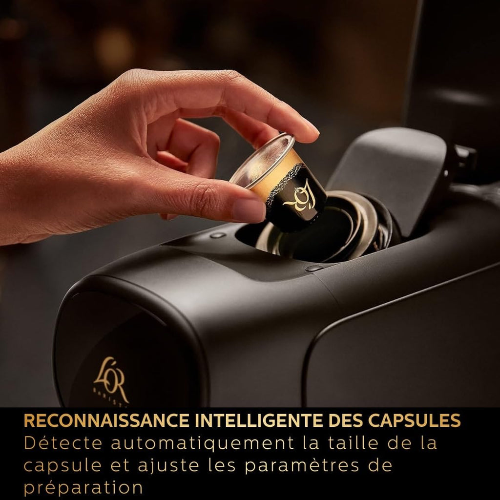Machine à Café à Capsules L'Or Barista - Système Double Dose, 19 Bars, Piano Noir