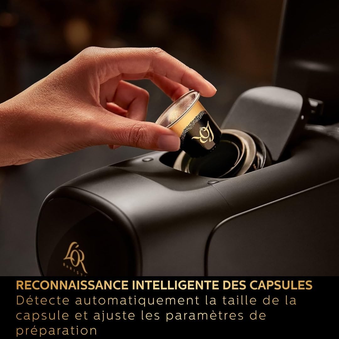 Machine à Café à Capsules L'Or Barista - Système Double Dose, 19 Bars, Piano Noir