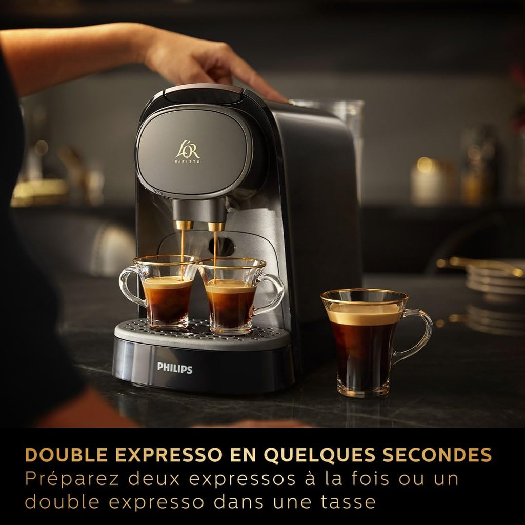 Machine à Café à Capsules L'Or Barista - Double Shot, Noir/Gris - 19 Bars