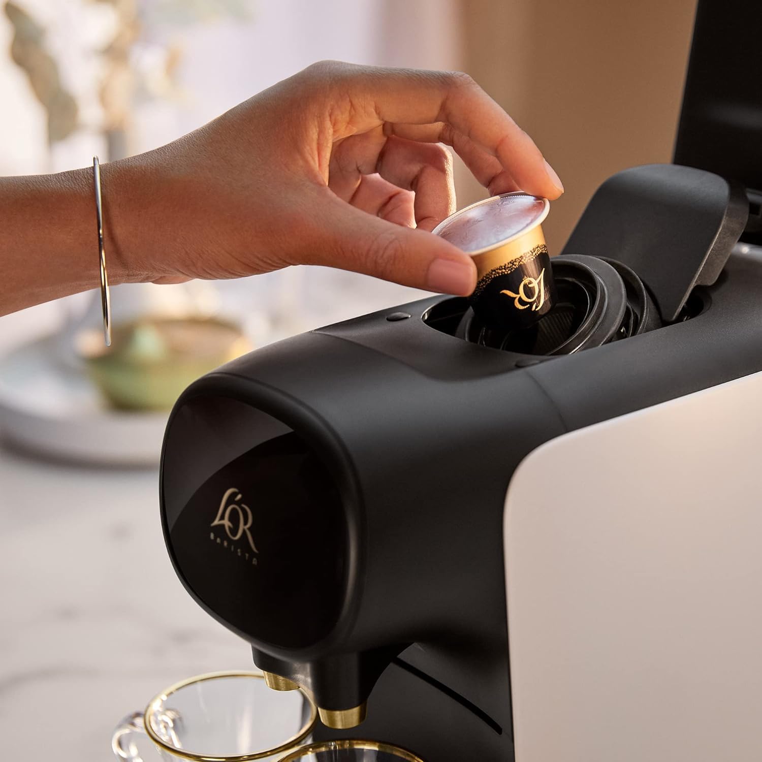Machine à Café à Capsules L'Or Barista Sublime - Blanc - Capsules XXL Double Espresso