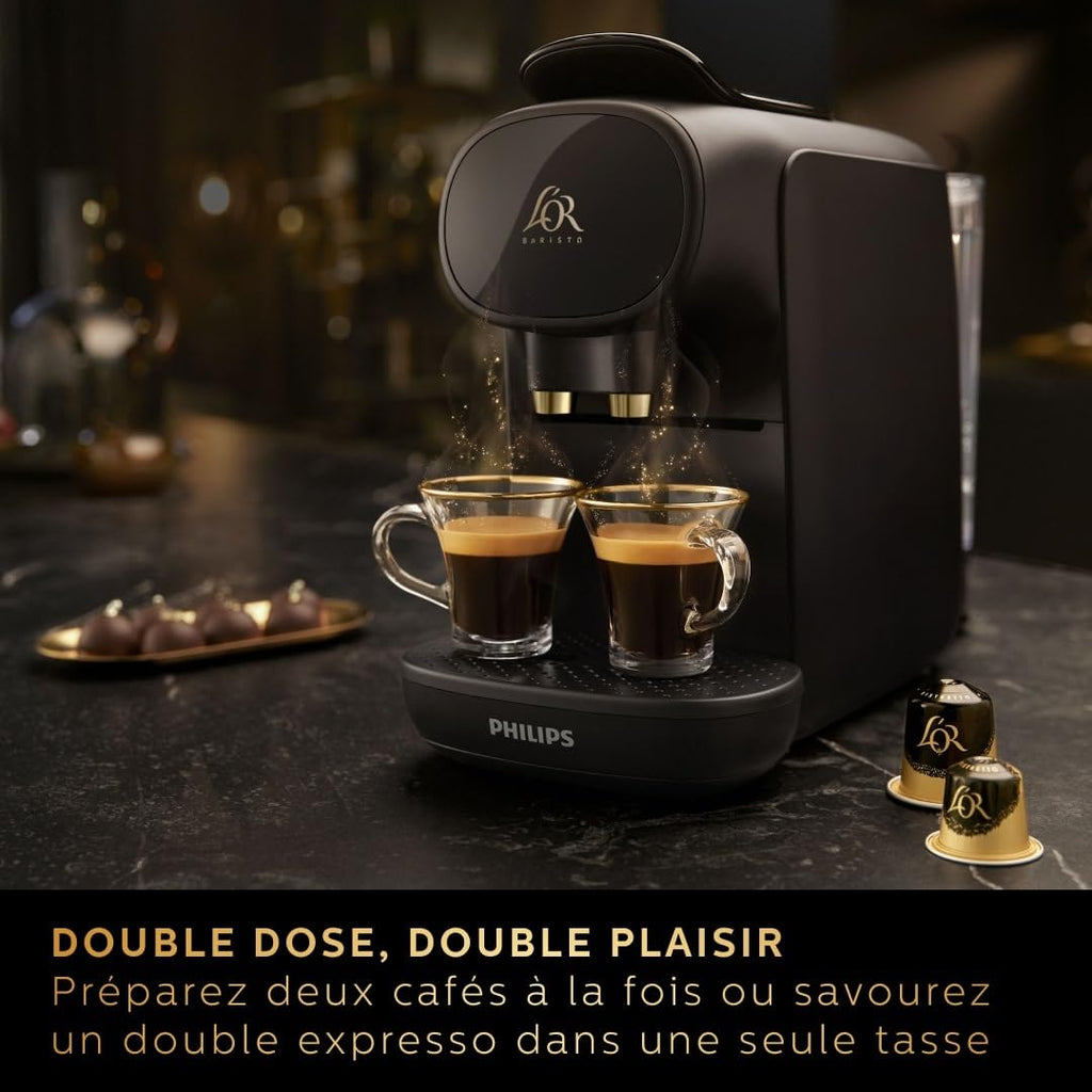 Machine à Café à Capsules L'Or Barista - Système Double Dose, 19 Bars, Piano Noir