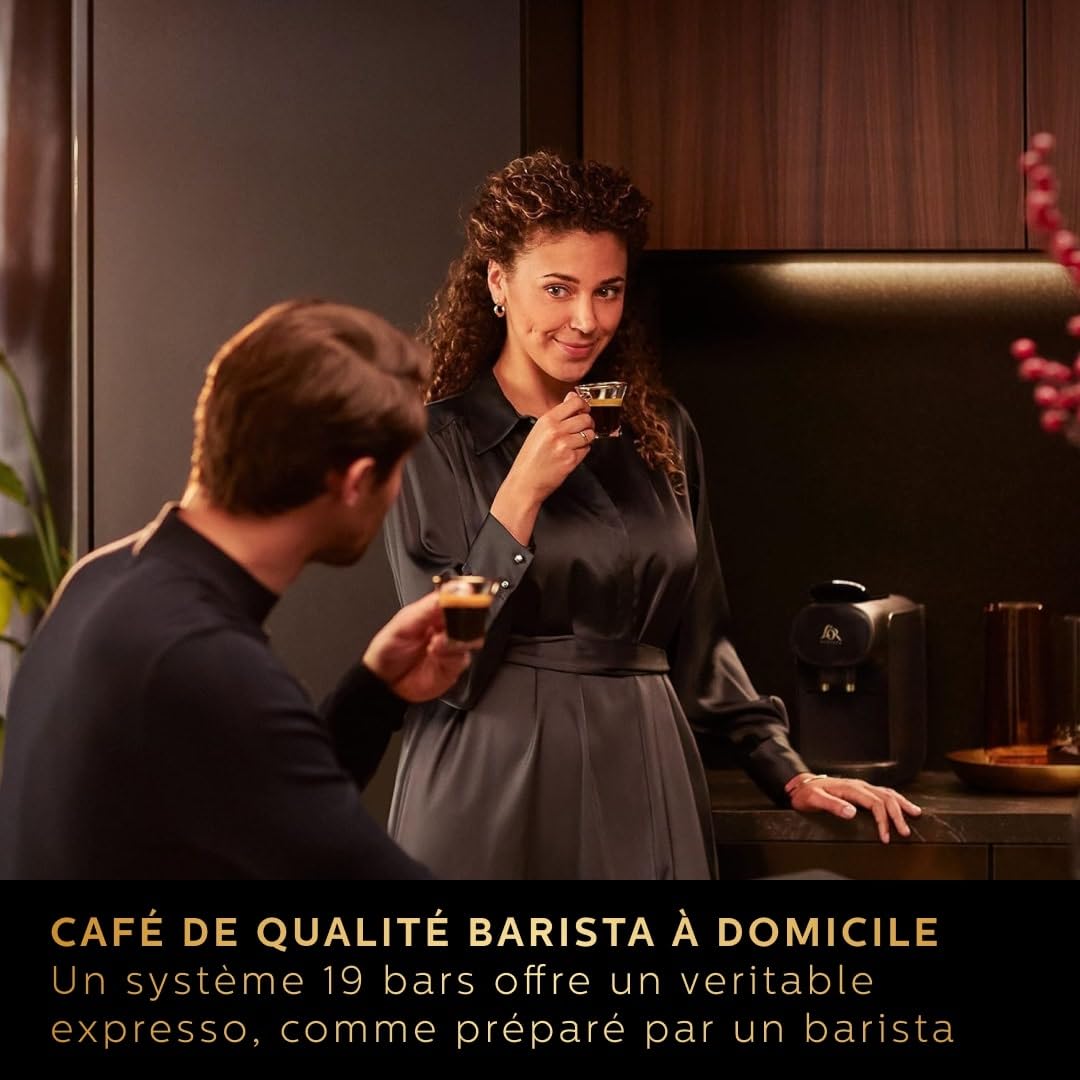 Machine à Café à Capsules L'Or Barista - Système Double Dose, 19 Bars, Piano Noir