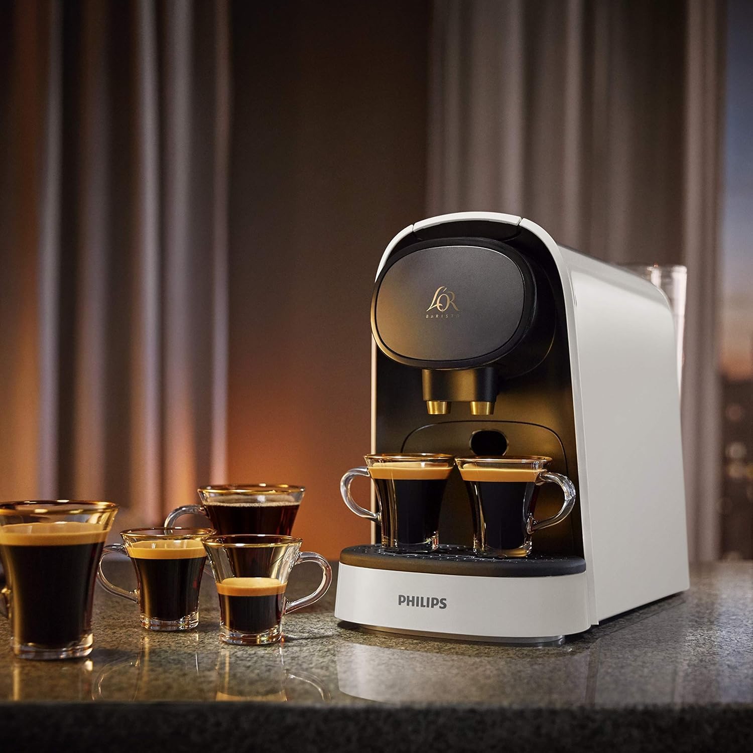 Machine à Café à Capsules L'Or Barista Original - Blanc Satiné - Double Plaisir