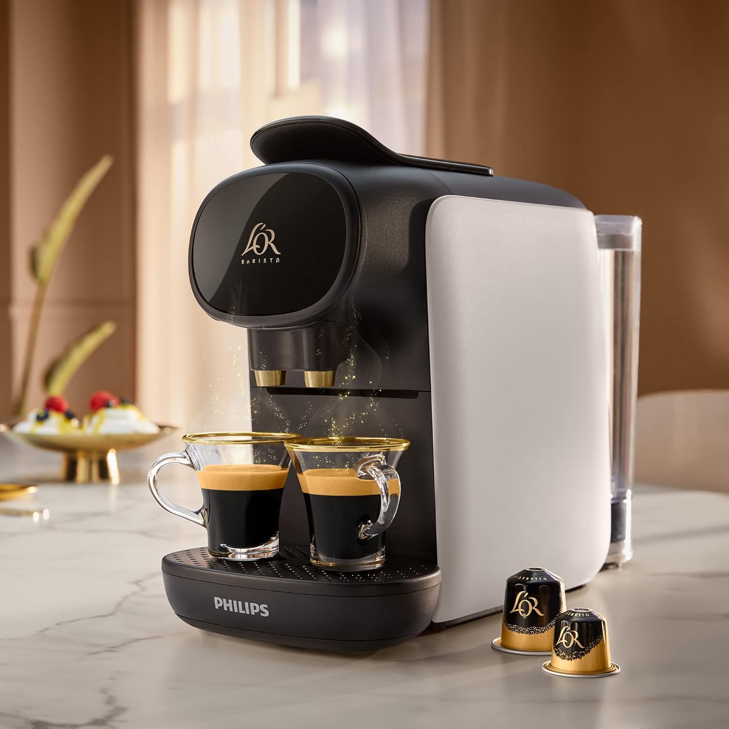Machine à Café à Capsules L'Or Barista Sublime - Blanc - Capsules XXL Double Espresso
